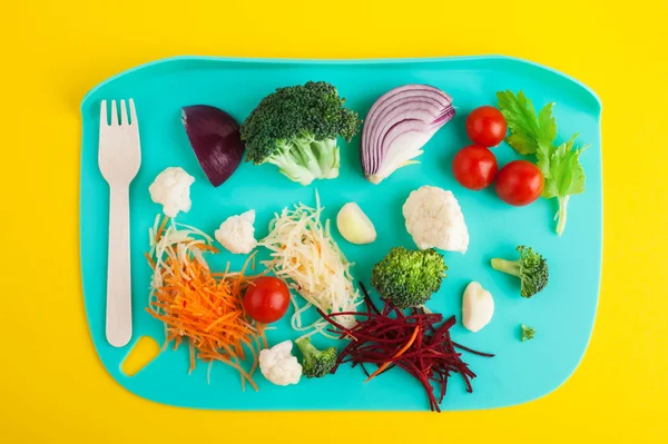 Cutted összetevők saláta, leves, Smoothie — Stock Fotó
