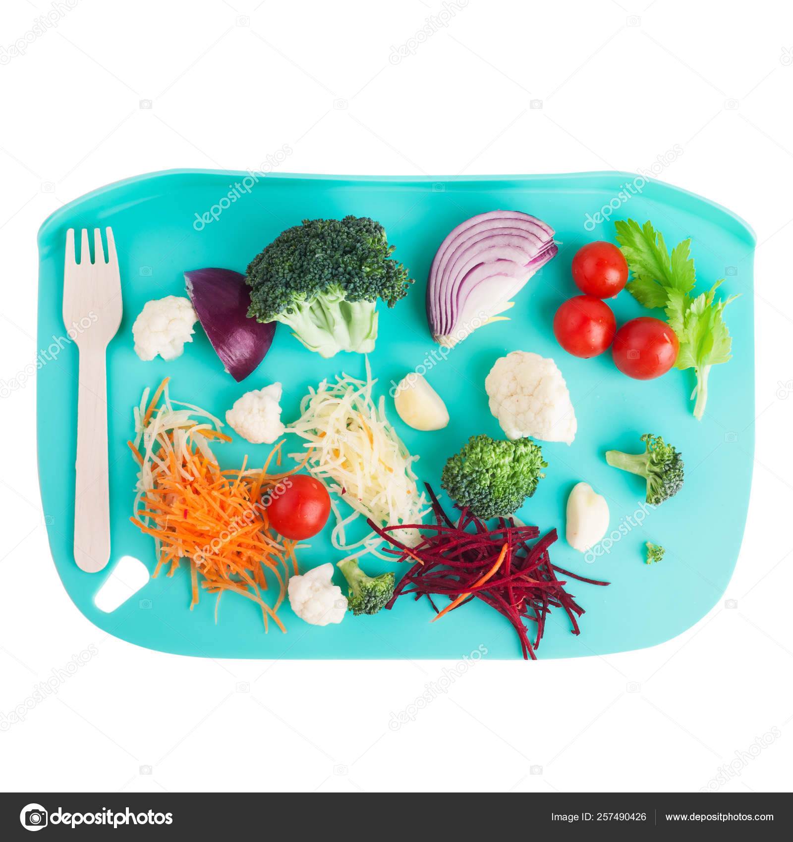 Cut Ingredients For Salad Soup Smoothie Stock Photo