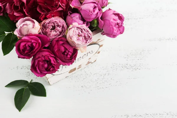 Flores de hortensias rojas y rosas rosadas —  Fotos de Stock