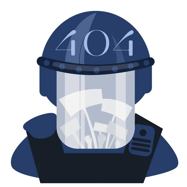 戴着头盔的警察防暴警察 — 图库矢量图片