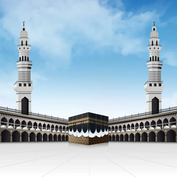 Kaaba Para Los Pasos Hajj Mezquita Haram Meca Arabia Saudita — Vector de stock