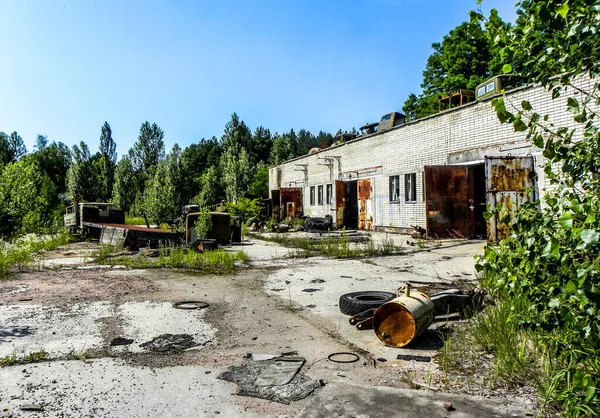 Quintal Delegacia Polícia Cidade Pripyat Área Chernobyl Ucrânia — Fotografia de Stock