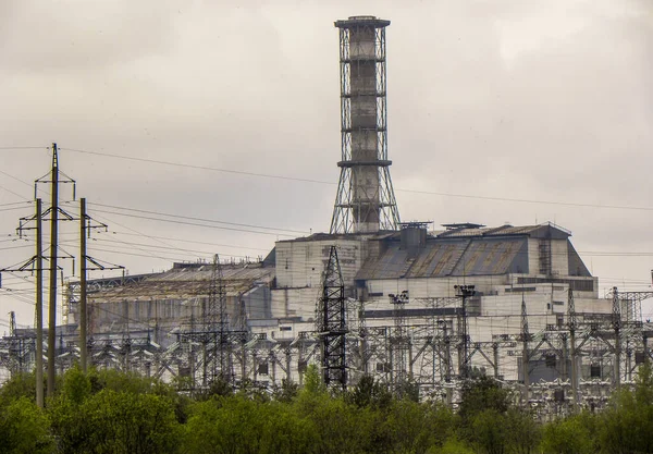 Kernkraftwerk Tschernobyl Der Ukraine Gebäude Für Reaktor Und Reaktor Explodiert — Stockfoto