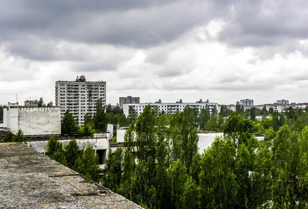 Edifício Residencial Cidade Pripyat Perto Usina Nuclear Explodida Chernobyl Ucrânia — Fotografia de Stock