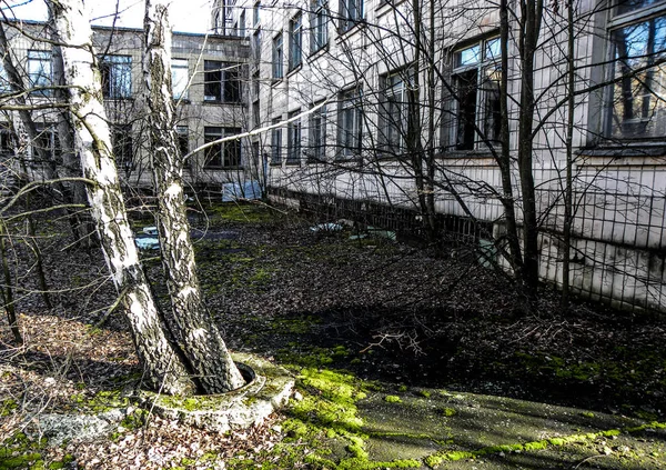 Escola Número Cidade Pripyat Perto Central Nuclear Explodida Chernobyl — Fotografia de Stock