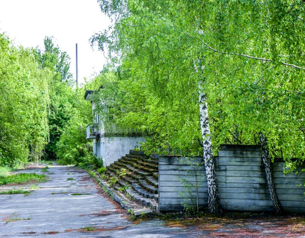 Stadio Nella Città Abbandonata Pripyat Nella Zona Chernobyl Ucraina — Foto Stock