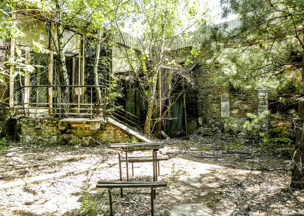 Summer Caf Pripyat Dans Région Tchernobyl Fermée 1986 Suite Une — Photo