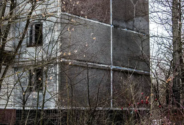 Ukrayna Nın Çernobil Bölgesindeki Pripyat Şehri Konut Binası — Stok fotoğraf
