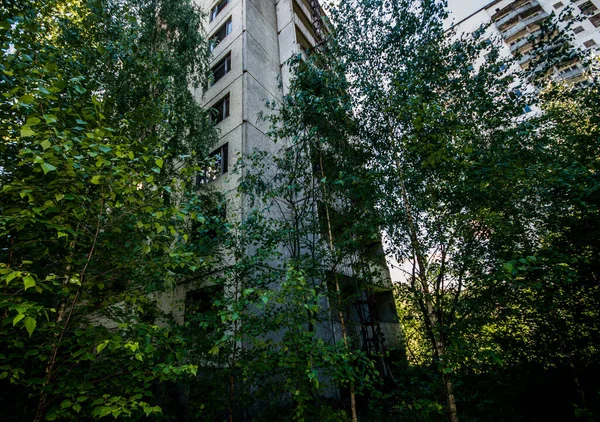 Rascacielos Ciudad Abandonada Prypjat Zona Chernobyl Ucrania Antigua Parte Urss — Foto de Stock