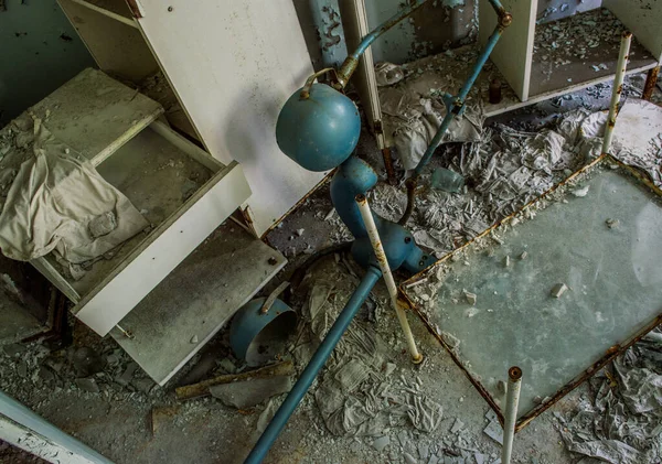 Szpital Mieście Prypjat Opuszczonej Silnie Strzeżonej Radioaktywnej Strefie Pobliżu Eksplodującej — Zdjęcie stockowe