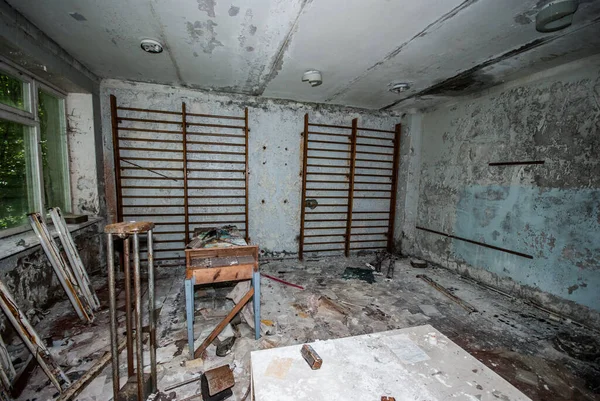 Hospital Cidade Prypjat Dentro Zona Abandonada Altamente Restrita Radioativa Perto — Fotografia de Stock