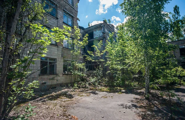 École Dans Ville Prypjat Intérieur Zone Abandonnée Très Restreinte Radioactive — Photo