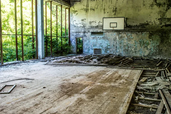 Sala Deportes Ciudad Prypjat Dentro Zona Abandonada Altamente Restringida Radiactiva —  Fotos de Stock