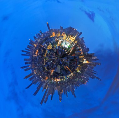 Panorama yüksek Bangkok şehir / yüksek görünümü Bangkok şehir günbatımı zamanında