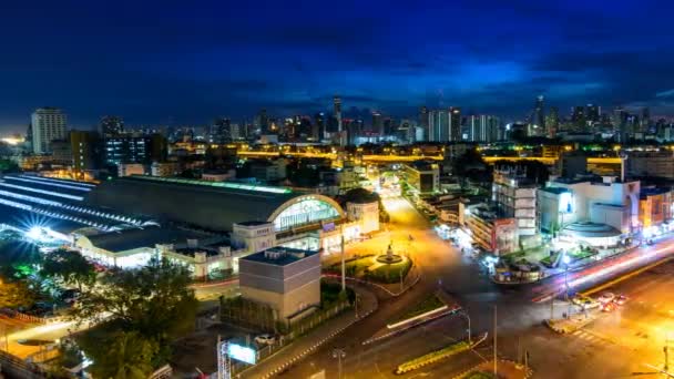 Bangkok Thailand Sep 2018 Time Lapse High View City Traffic — стоковое видео