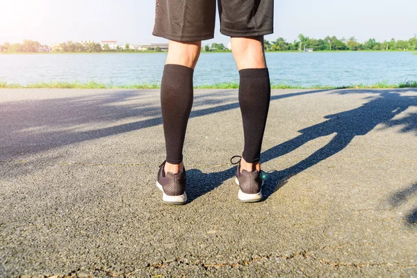 Runner Wear Compression Sleeve Shoes Marathon — Stock Photo, Image