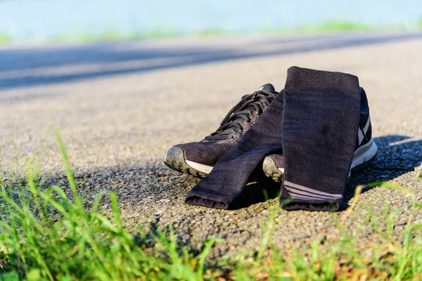 Running Shoes Sleeve Compress — Stock Photo, Image