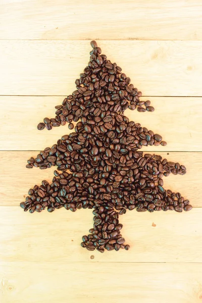 Coffee Beans Christmas Tree Shape — Stock Photo, Image