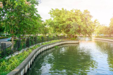 güneş ışığı ile genel parkta Kanal