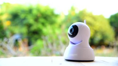 IP Kamera görünümü ahşap plaka üzerinde kaydırma / IP kamera