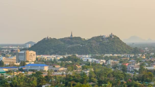 Day Night Time Lapse Wang Mountain Palace Lighting Phra Nakhon — Stock Video