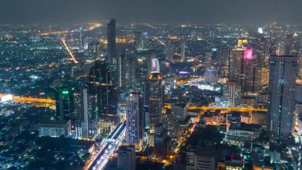 Bangkok Tailandia Feb 2019 Time Lapse Vista Alta Ciudad Bangkok — Vídeos de Stock