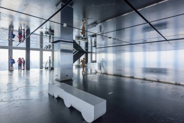 Bangkok, Tayland - 25 Şubat, 2019: Kral güç Mahanakhon iç yapı kule