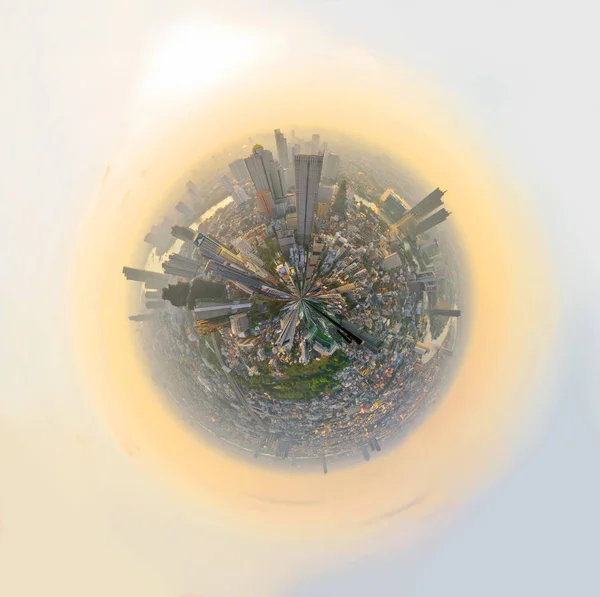 360 Grad Rundblick Auf Die Stadt Bei Sonnenuntergang Rundblick Auf — Stockfoto