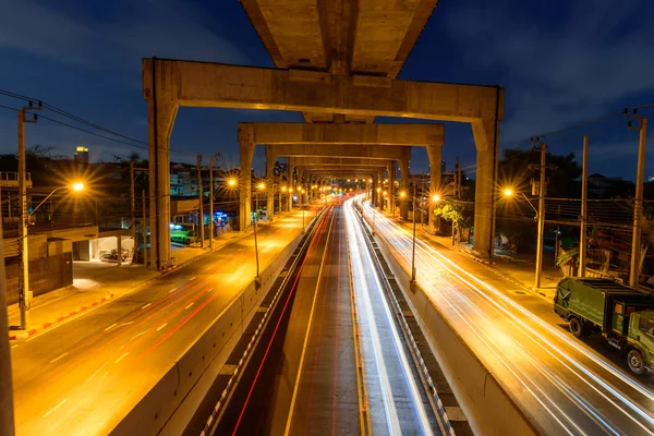 Hög Bild Biltrafiken Vid Tunnel Korsningen — Stockfoto