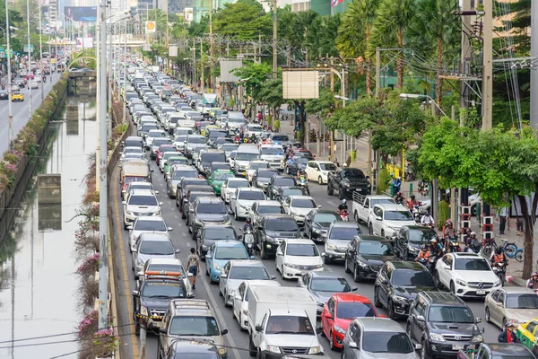 Bangkok Tailandia Mayo 2019 Atasco Tráfico Ciudad Bangkok Fin Semana — Foto de Stock