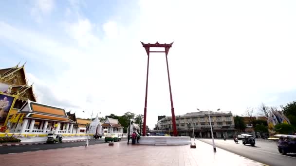 Bangkok Thailand Juni 2019 Giant Swing Landmark Van Bangkok Stad — Stockvideo