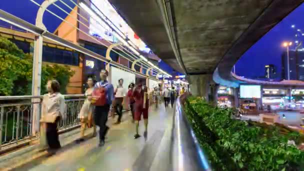 Bangkok Tailandia Junio 2019 Lapso Tiempo Muchas Personas Caminando Por — Vídeo de stock