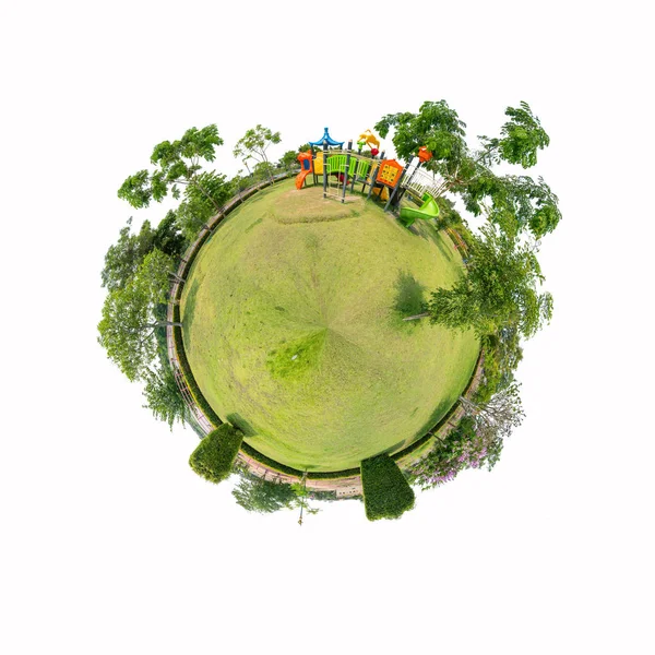 360 Мкм Детской Площадки Белом Фоне Обрезкой Дорожки Внутри Круговая — стоковое фото