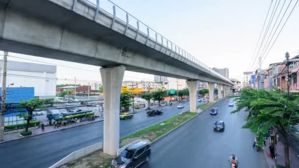 Bangkok Tailandia Oct 2019 Lapso Tiempo Del Tráfico Automóviles Con — Vídeo de stock