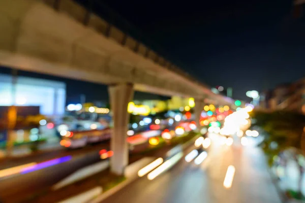Blur Pole Pociągu Niebo Rozmytym Świetle Ruchu Samochodu — Zdjęcie stockowe