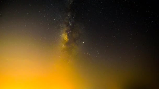 Lapso Tiempo Vía Láctea Lago Noche — Vídeo de stock