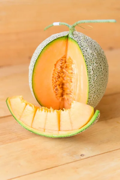 Close Fresh Orange Melon — Stock Photo, Image