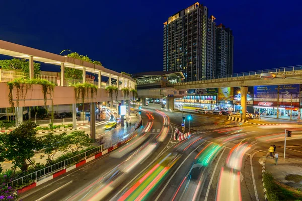 Bangkok Tailandia Septiembre 2020 Luz Borrosa Mucho Tráfico Parte Delantera — Foto de Stock