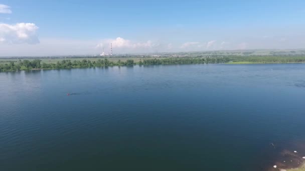 The Yenisei river near Krasnoyarsk. — Stock Video