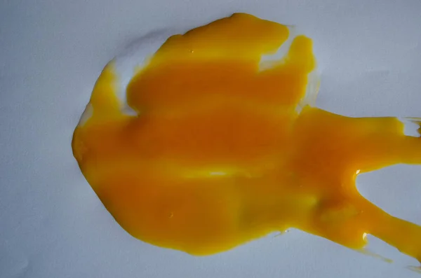 Yumurtalar. Kırık kabuk. Beyaz arka planda yumurta sarısı. Yemek, beslenme, tarif.