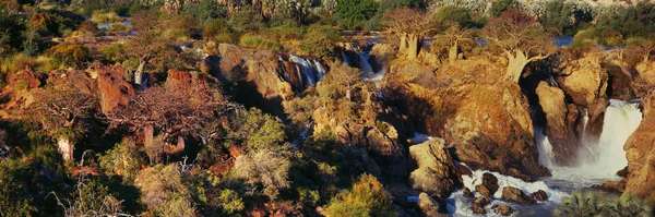 アフリカ 緑の木々 滝などの美しい自然 — ストック写真