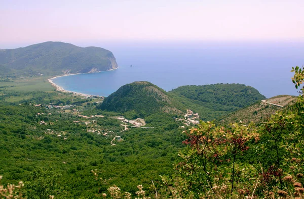 Playa Buljarica Desde Arriba Budva Montenegro Playa Destino Turístico Costa —  Fotos de Stock