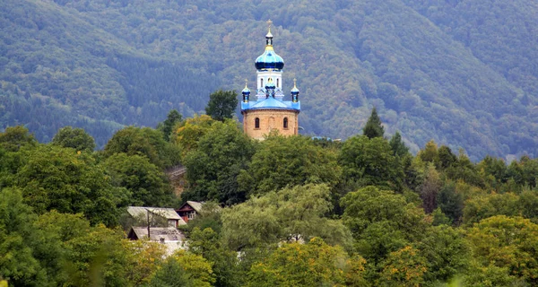 Vesnice Ortodoxní Kostel Vrcholu Kopce Jižní Ukrajina — Stock fotografie