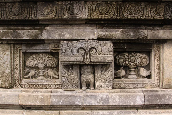 Detalle Motivos Animales Tallados Piedra Famoso Templo Hindú Prambanan Yogyakarta — Foto de Stock