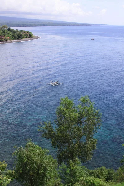 Baie Amed Bali Horizontale Amed Est Devenue Une Destination Touristique — Photo