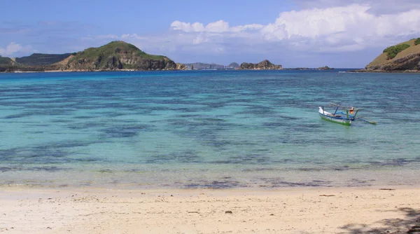 Jukung Bateau Pêche Indonésien Kuta Lombok Kuta Lombok Est Paradis — Photo