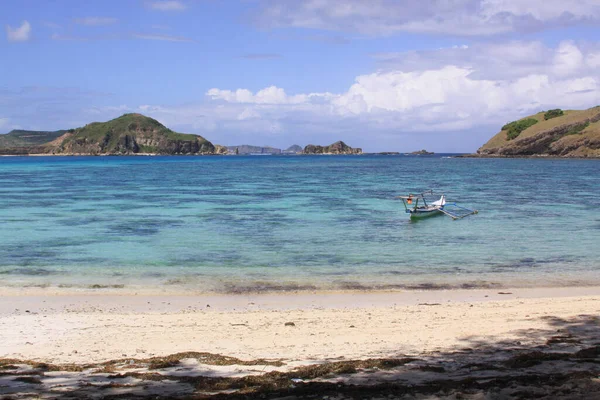 Bateau Pêche Indonésien Traditionnel Kuta Lombok Kuta Lombok Est Paradis — Photo