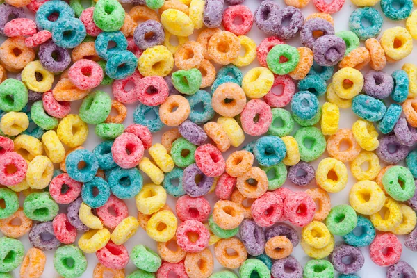 Multicolor Cereals Fruity Top View — Stock Photo, Image