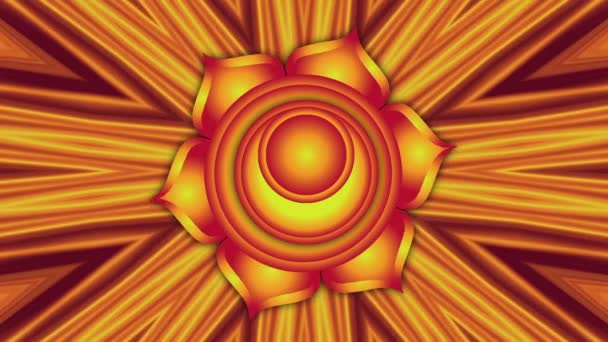 Animasi Rotasi Chakra Sacral Dengan Latar Belakang Kaleidoskop — Stok Video