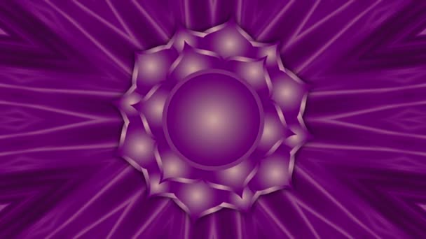 Animation of crown chakra rotation with kaleidoscope Background